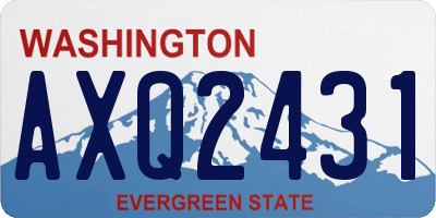 WA license plate AXQ2431