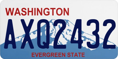 WA license plate AXQ2432