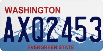 WA license plate AXQ2453