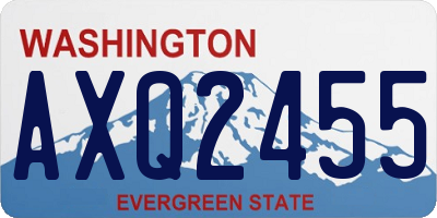 WA license plate AXQ2455