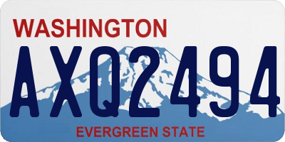 WA license plate AXQ2494