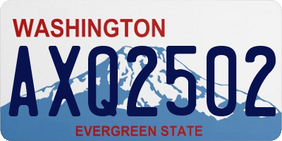 WA license plate AXQ2502