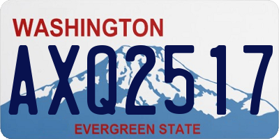 WA license plate AXQ2517