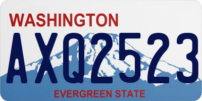 WA license plate AXQ2523