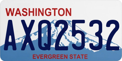 WA license plate AXQ2532