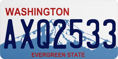 WA license plate AXQ2533