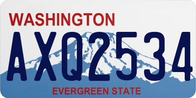 WA license plate AXQ2534