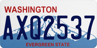 WA license plate AXQ2537