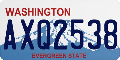 WA license plate AXQ2538