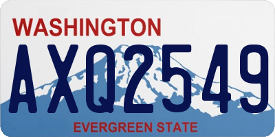 WA license plate AXQ2549