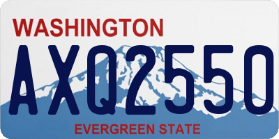 WA license plate AXQ2550