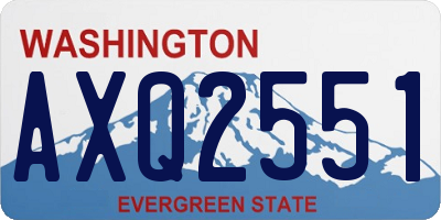 WA license plate AXQ2551