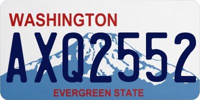 WA license plate AXQ2552