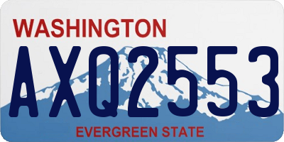 WA license plate AXQ2553