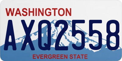 WA license plate AXQ2558