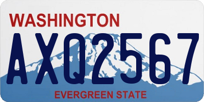 WA license plate AXQ2567