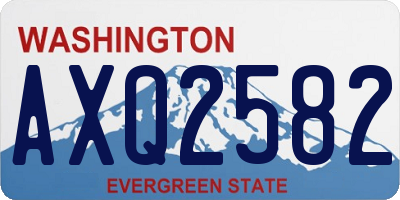 WA license plate AXQ2582