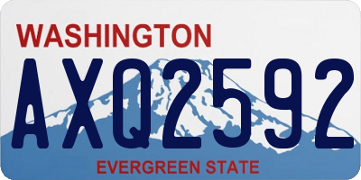 WA license plate AXQ2592