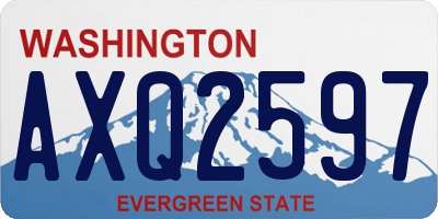 WA license plate AXQ2597