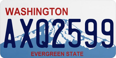 WA license plate AXQ2599