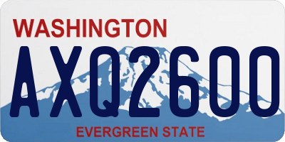 WA license plate AXQ2600