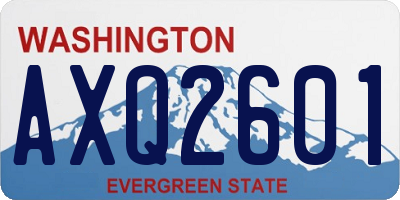 WA license plate AXQ2601