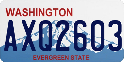 WA license plate AXQ2603