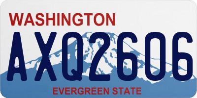 WA license plate AXQ2606