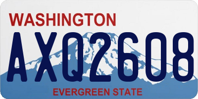 WA license plate AXQ2608