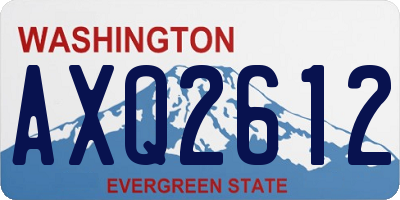 WA license plate AXQ2612