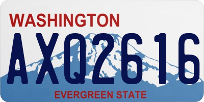 WA license plate AXQ2616