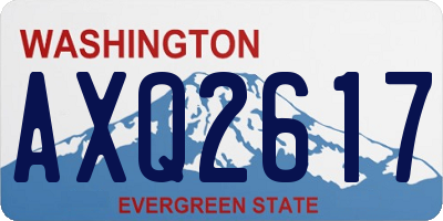 WA license plate AXQ2617