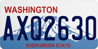 WA license plate AXQ2630