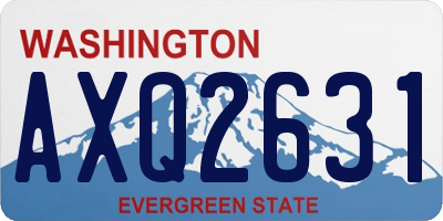 WA license plate AXQ2631