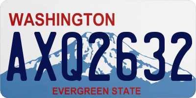 WA license plate AXQ2632