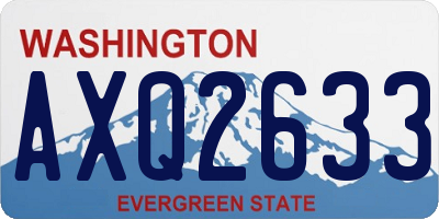 WA license plate AXQ2633