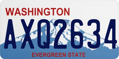 WA license plate AXQ2634