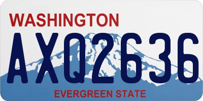 WA license plate AXQ2636