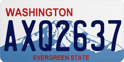 WA license plate AXQ2637