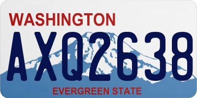 WA license plate AXQ2638