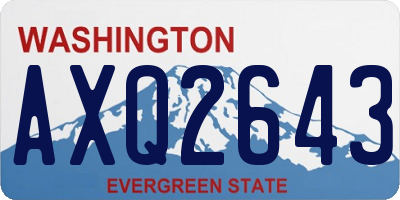 WA license plate AXQ2643