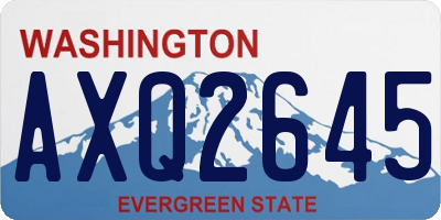 WA license plate AXQ2645