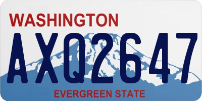 WA license plate AXQ2647