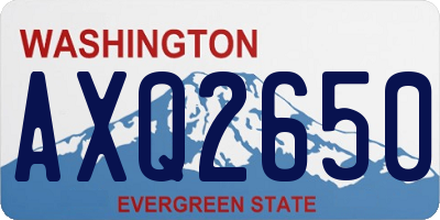 WA license plate AXQ2650