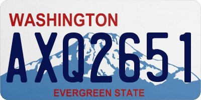 WA license plate AXQ2651