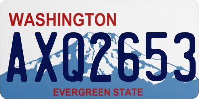 WA license plate AXQ2653