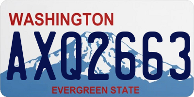 WA license plate AXQ2663