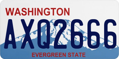 WA license plate AXQ2666