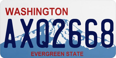 WA license plate AXQ2668