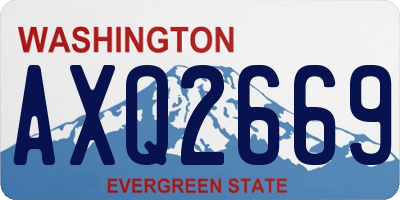 WA license plate AXQ2669